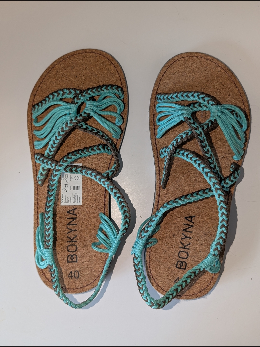 Bokyna Germany Freedom Braided Turquoise Ladies' Sandals - Picture 3 of 6